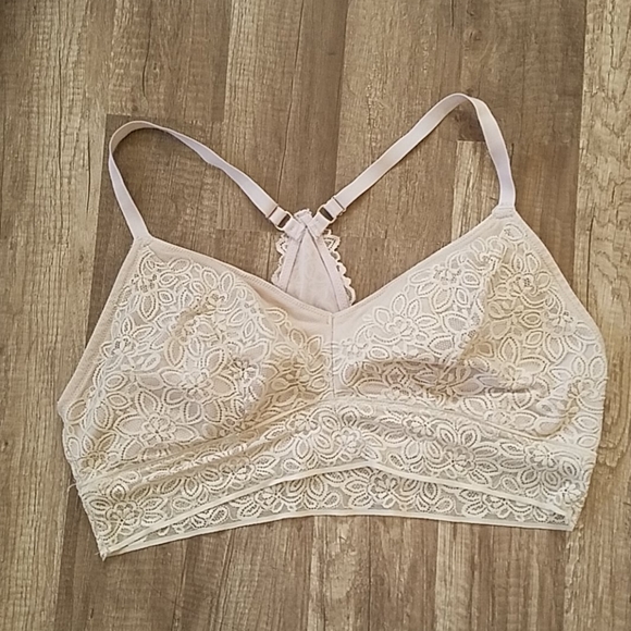 Aerie 3 Bralettes & Eyelet Lace Peplum Crop Top XL - Picture 13 of 14
